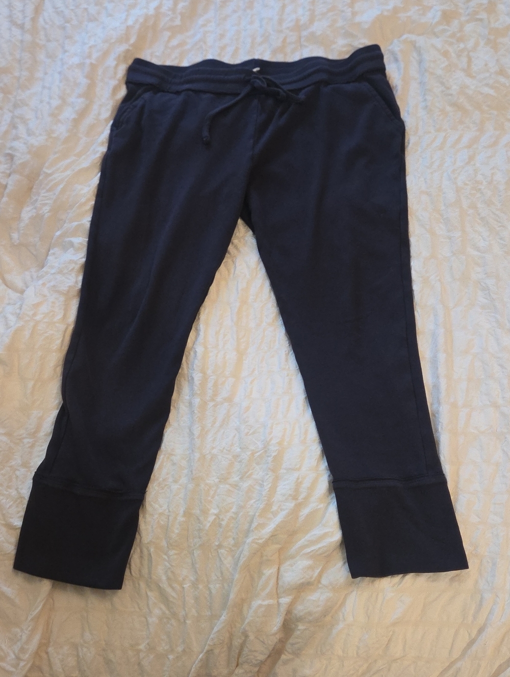 kate quinn Navy Drawstring Cropped Joggers